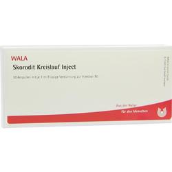 Weiße Verpackung mit der Aufschrift "WALA Skorodit Kreislauf Inject".