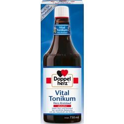 Braune Flasche von Doppelherz Vital Tonikum für Herz und Kreislauf, alkoholfrei, 750 ml.